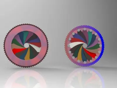 diaphragm colorful circle 3D model