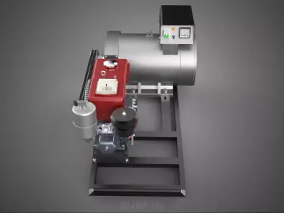 COMPACT DIESEL ENGINE TURBINE DYNAMO GENERATOR SET MACHINERY KVA 3D model