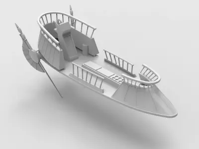 Jabba The Hutt Sand Skiff Ship 3d model 3D print model