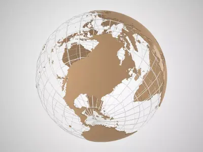 Globe News Skeleton Ice Coffe Color 3D model