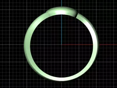 C alphabet bypass shell hallow ring 3D print model