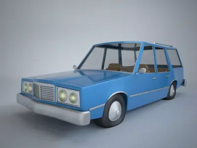 Cartoon Car Station Wagon 3D model