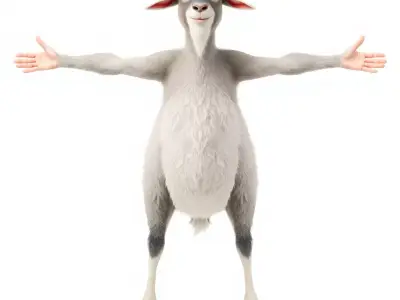 Playful Goat Character model pack Low-poly 3D model