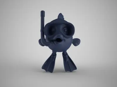 Snorkel Fish Ornament 3D print model