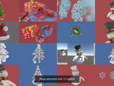 Xmas elements vol2 3D Model Collection