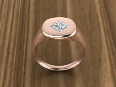Diamond Jewelry Ring 3D print model 6