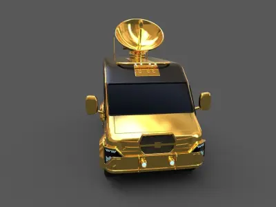 Broadcasting van Low-poly 3D model purchase