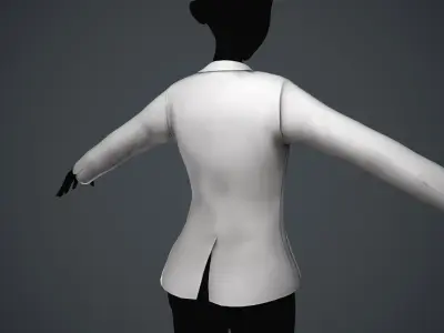 Female White Jacket Style 2 Low-poly 3D model