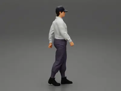 Delivery man walking in street 3D print model
