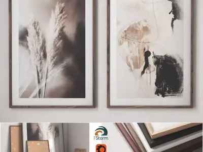 Poster set - Abstract Pampas 3D model