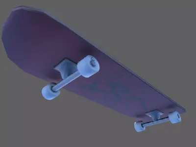 Lowpoly Skateboard with details Free low-poly 3D model