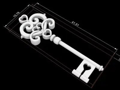 Old key pendant 3D print model