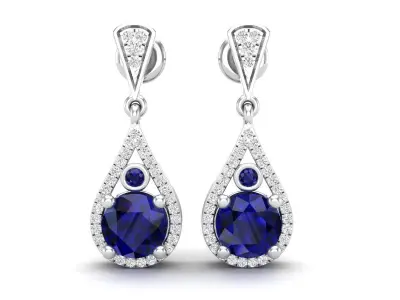 AV 527 Diamond Ladies Drop Earrings 3D print model