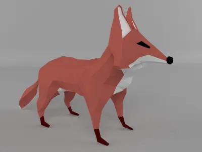 low-polys fox Low-poly 3D model