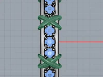 Tiffany ring 3 diamond 3D print model