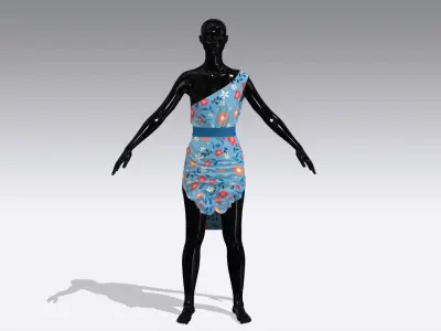 Woman Cloth Dress Low-poly 3D model