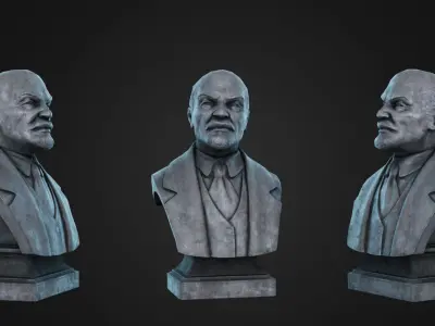 Lenin Bust Low-poly 3D model