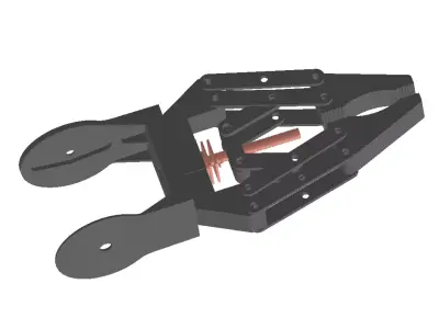 3D Robotic Gripper with DC Motor and Gearbox 3D print model