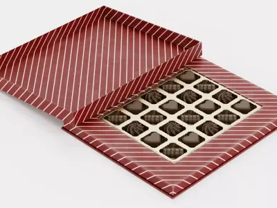 Chocolate Box V4 - Luxury Gift Box Filled with Pralines 3D model