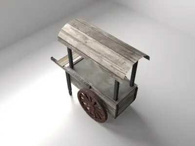 Old Food Cart 3D model