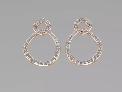 Golden earrings NN097 3D print model