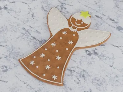Gingerbread Christmas Cookie 18 - Little Angel 3D model