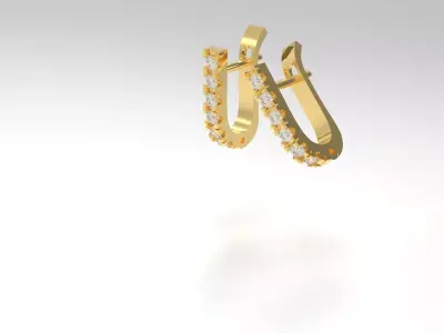 Beautiful earing u pave setting 3D print model