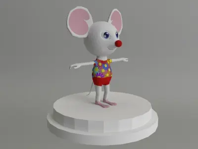 Disco Mouse Low-poly 3D model