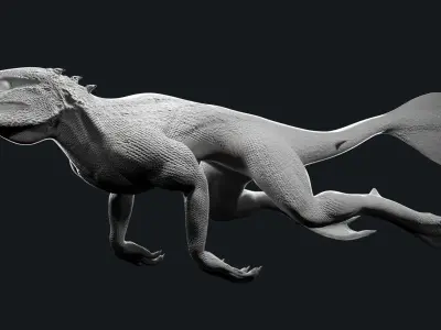 Iguana Dragon Low-poly 3D model