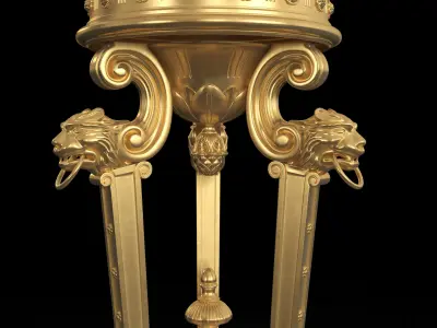 Gold Luxury Vase Stand 3D model