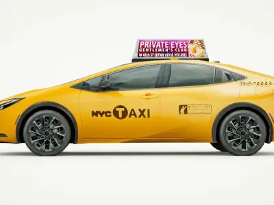 Toyota Prius Prime 2023 taxi Low-poly 3D model