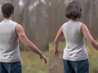 Sport Outfit 1 - Male - Female MH - UE5 Skeletons - Rigged Low-poly 3D model