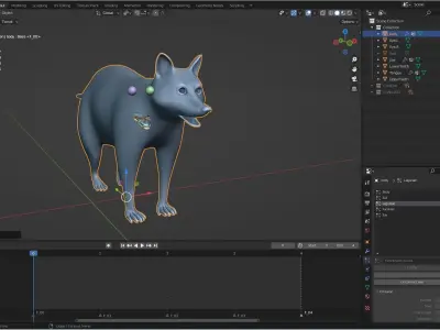 Raccoon NO Rigged in Blender Low-poly 3D model