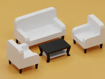 interior Assets - Game Ready Low Poly PBR - 3D Model Low-poly 3D model