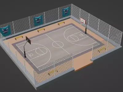 Basketball Stadium - Charlotte Hornets Low-poly 3D model