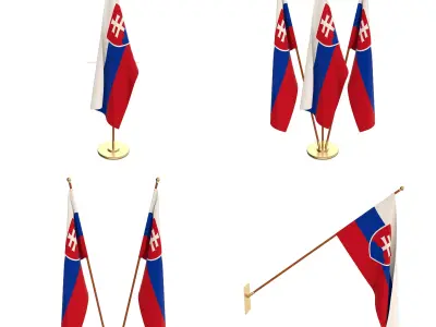Slovakia Flag Pack 3D model