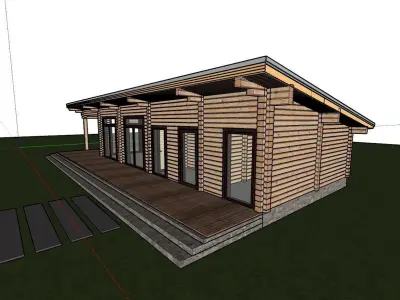 3D model of a wooden house 3D model 5