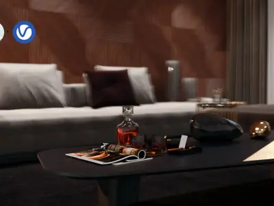 Contemporary Living Room 3D model