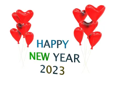 Happy New Year 2023 AR VR PBR Low-poly 3D model