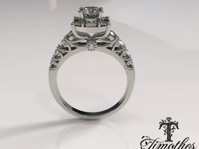 Timothes Diamond Ring 3D JewelryModel Printable 3D FR6 3D print model