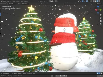 Animated Snowman Christmas 3D model