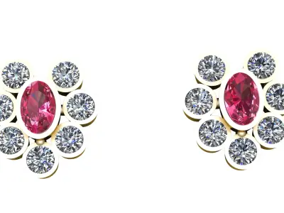 PRECIOUS DIAMOND AND RED RUBY PENDANT 3D PRINTABLE MODEL 3D print model