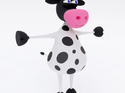 Cow cartoon animal 3d model  3D model