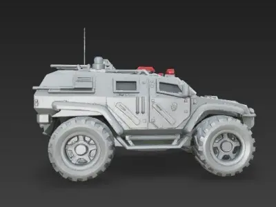 3D Printable Armored Police Vehicle Model 3D print model