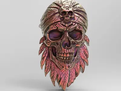 feathur skull decor cnc  3D print model