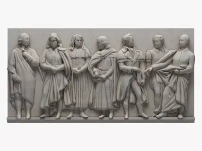 Bas Relief df6 Low-poly 3D model