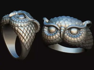 Owl Ring  3D print model