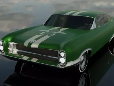 Low poly Classic car model Low-poly 3D model