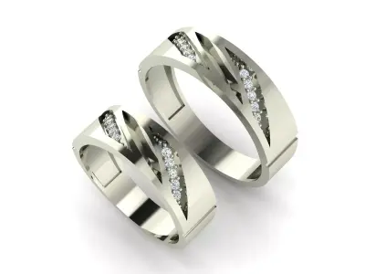 Wedding Ring Set 3D print model