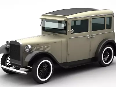 Antique Car Low-poly 3D model